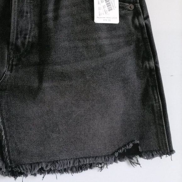 We The Free Free People Women's Faded Black Distressed Denim Skirt Size 31 New W - Picture 7 of 8